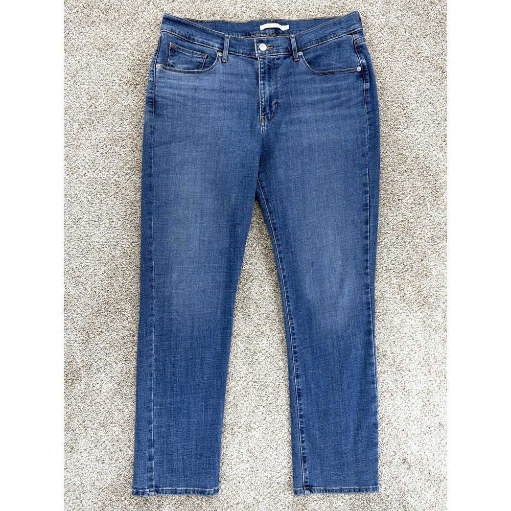 Levis Classic Straight Fit‎ Jeans Womens 32 Blue Lapis Speed Medium Wash Stretch